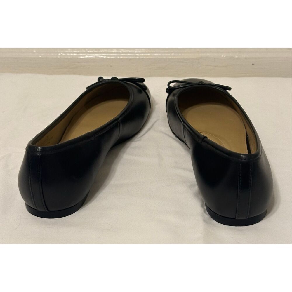 TALBOTS BLAIR CAP TOE NAPPA GENUINE LEATHER BALLET FLATS IN BLACK SIZE 7 new - Picture 9 of 16